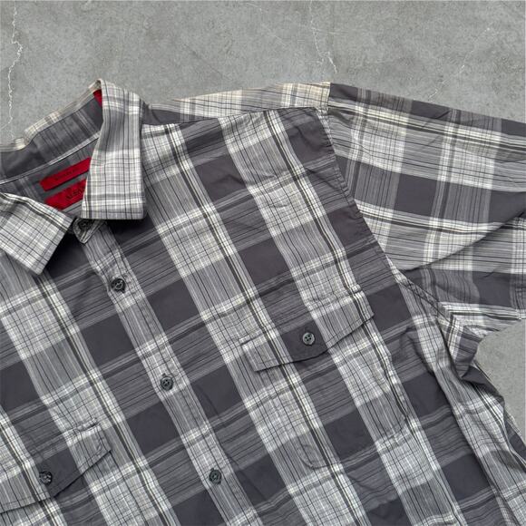 Alfani Plaid Shirt Mens XL modern fit cotton casual button down - Picture 1 of 4